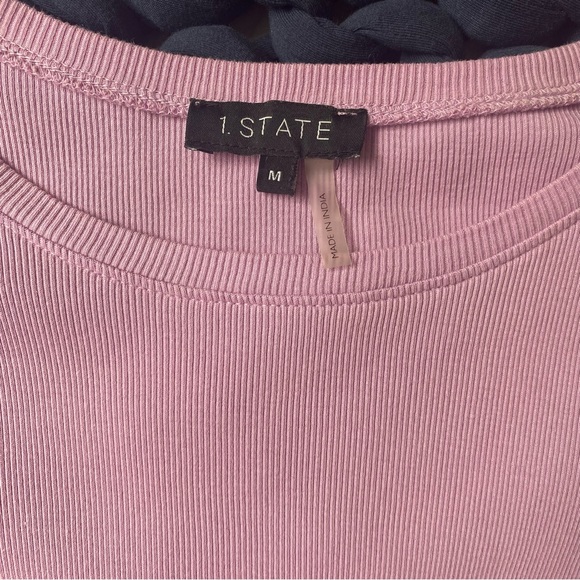 1.STATE Puff Sleeve Rib Knit T-shirt in Voilet Tulle - Picture 8 of 10